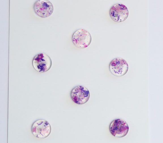 Purple Confetti Candies Resin Buttons