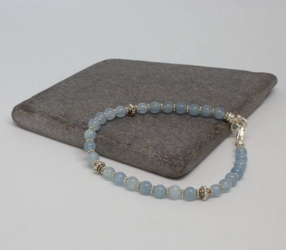 Blue Chalcedony and Silver Bracelet