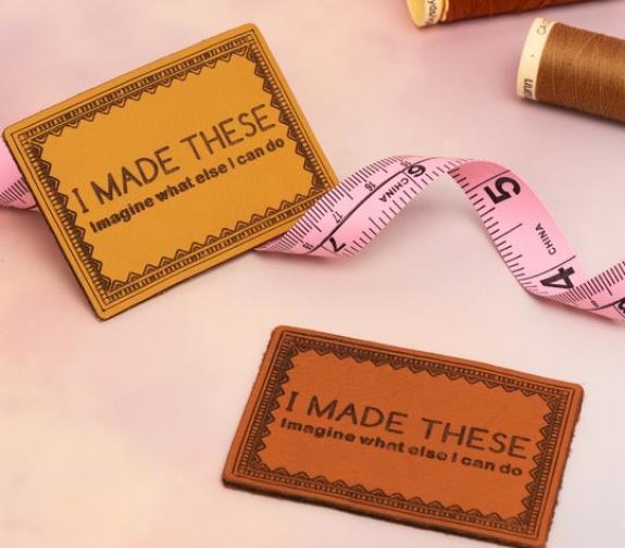 I MADE THESE - Pack of 2 Leather Jeans Labels - Whisky Tan