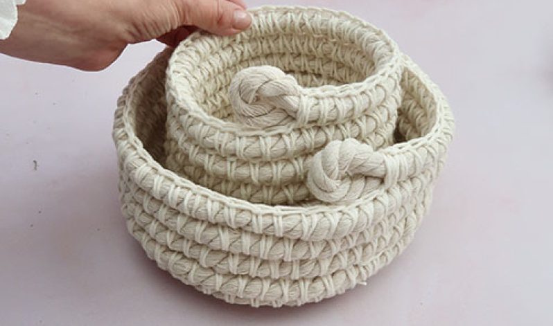 Lindsey Newns: Crochet Rope Nesting Baskets