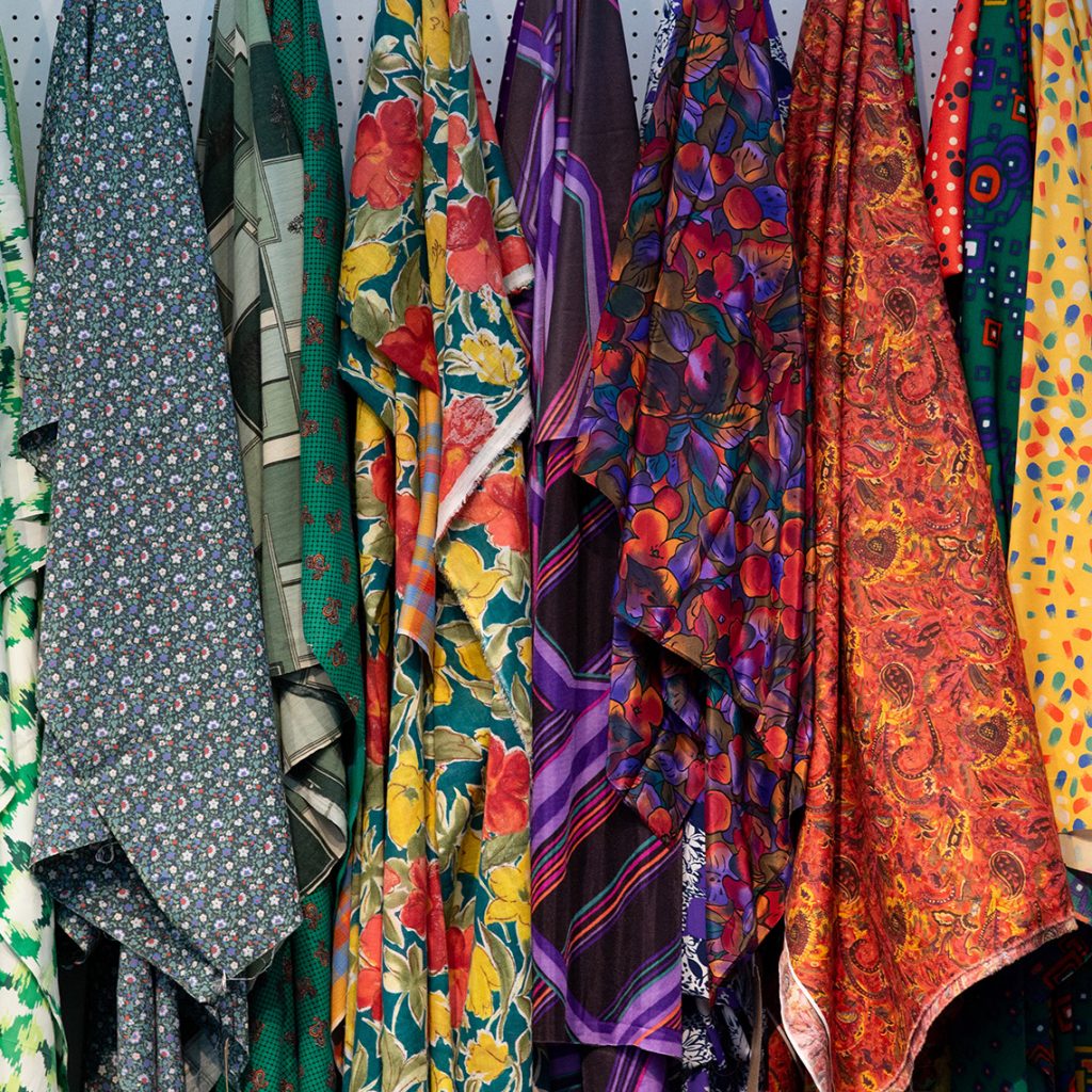 Colourful fabric hanging